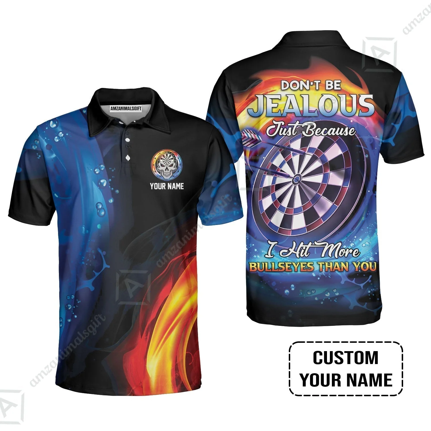 Customized Name Darts Sweatshirt, Don't Be Jealous Personalized Skull Logo And Darts Sweatshirt - Image 6