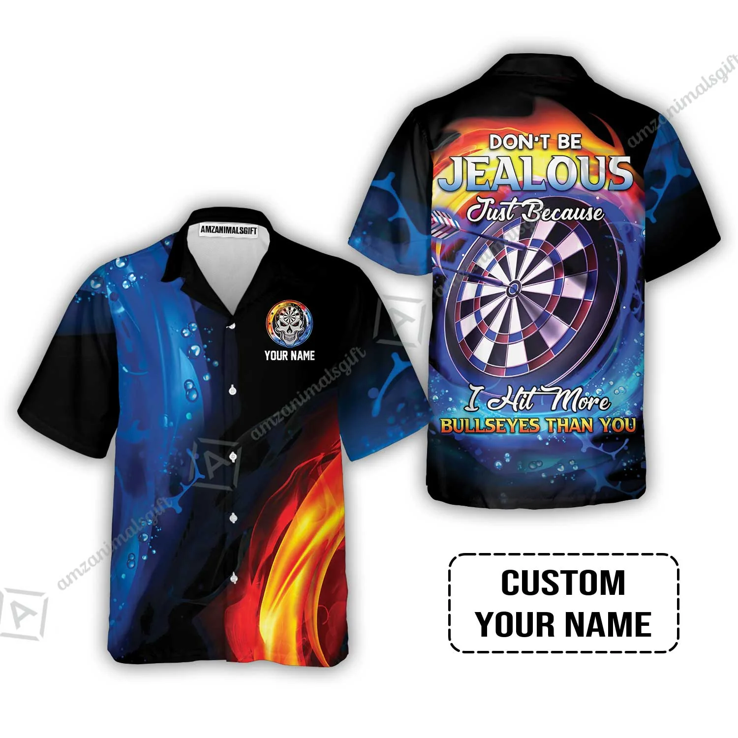 Customized Name Darts Sweatshirt, Don't Be Jealous Personalized Skull Logo And Darts Sweatshirt - Image 7