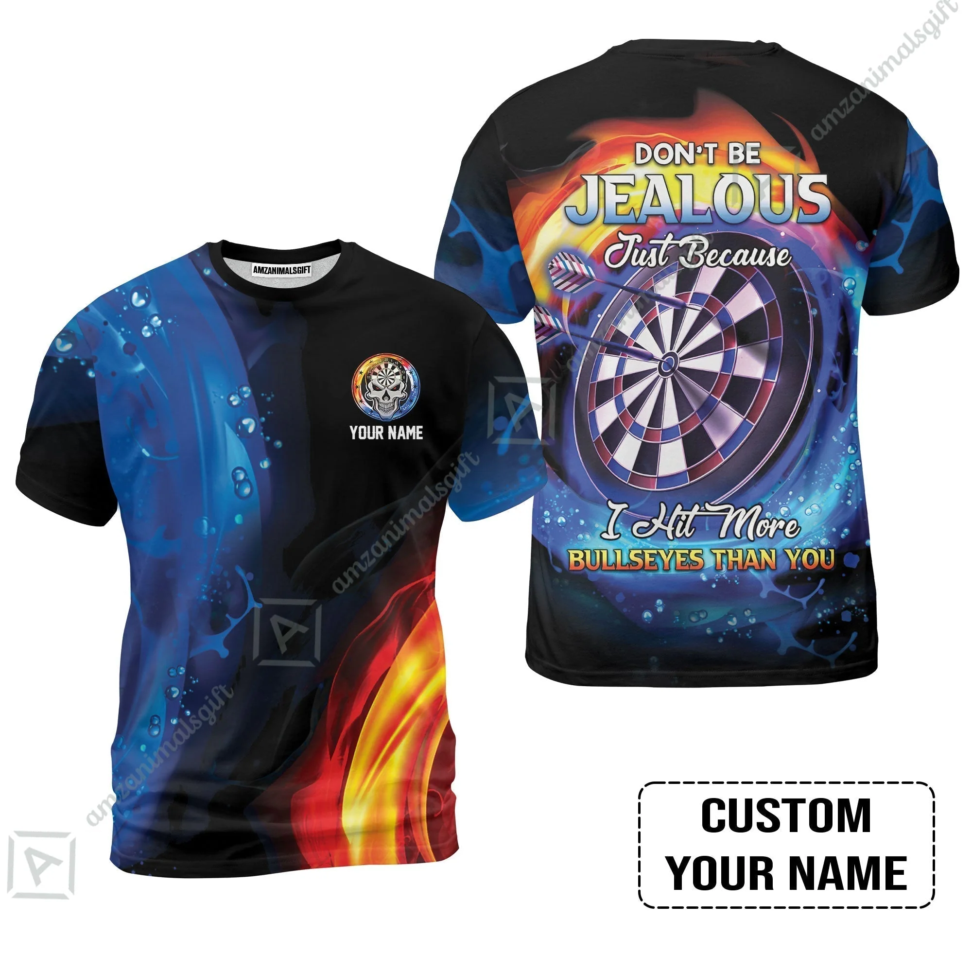 Customized Name Darts Sweatshirt, Don't Be Jealous Personalized Skull Logo And Darts Sweatshirt - Image 8