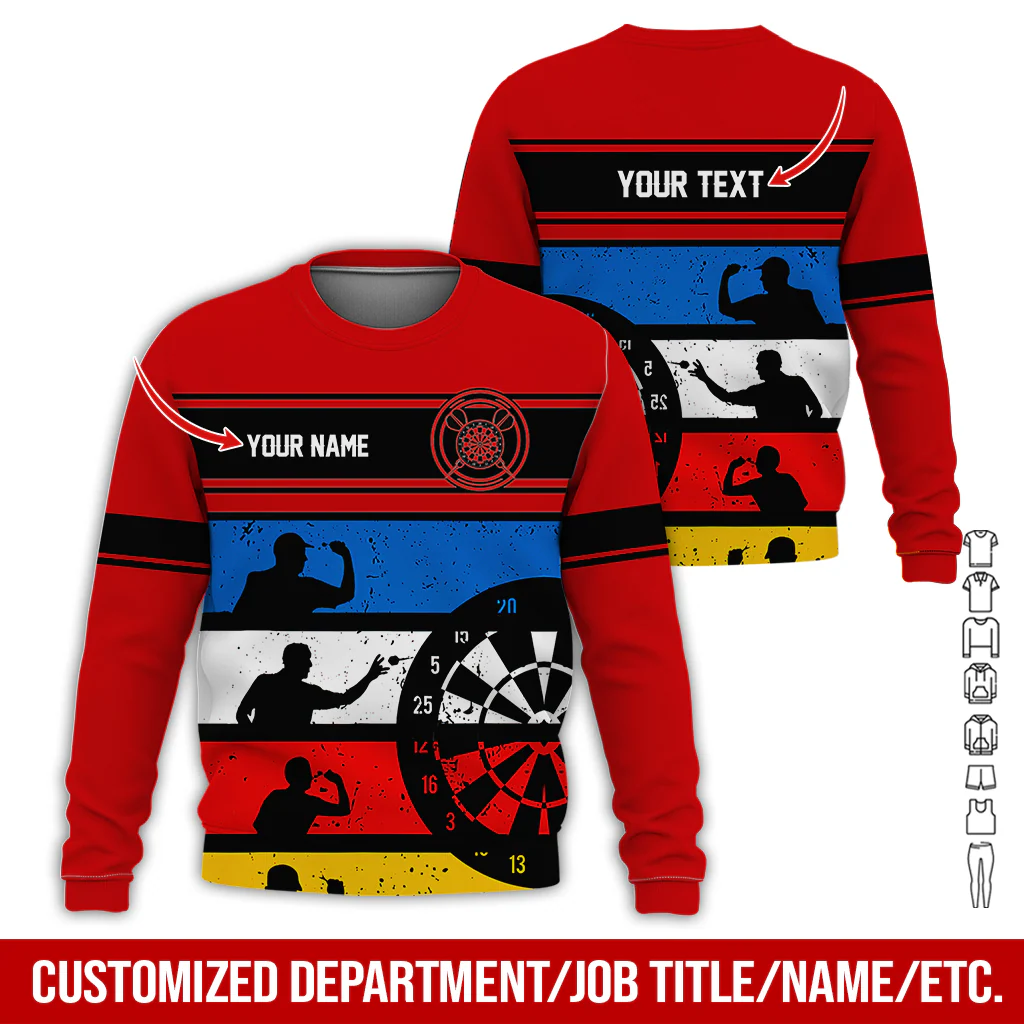 Customized Name Darts Sweatshirt, How To Play Darts Pattern Darts Shirts For Men & Women - Gift For Darts Lovers, Friend, Family - Image 5