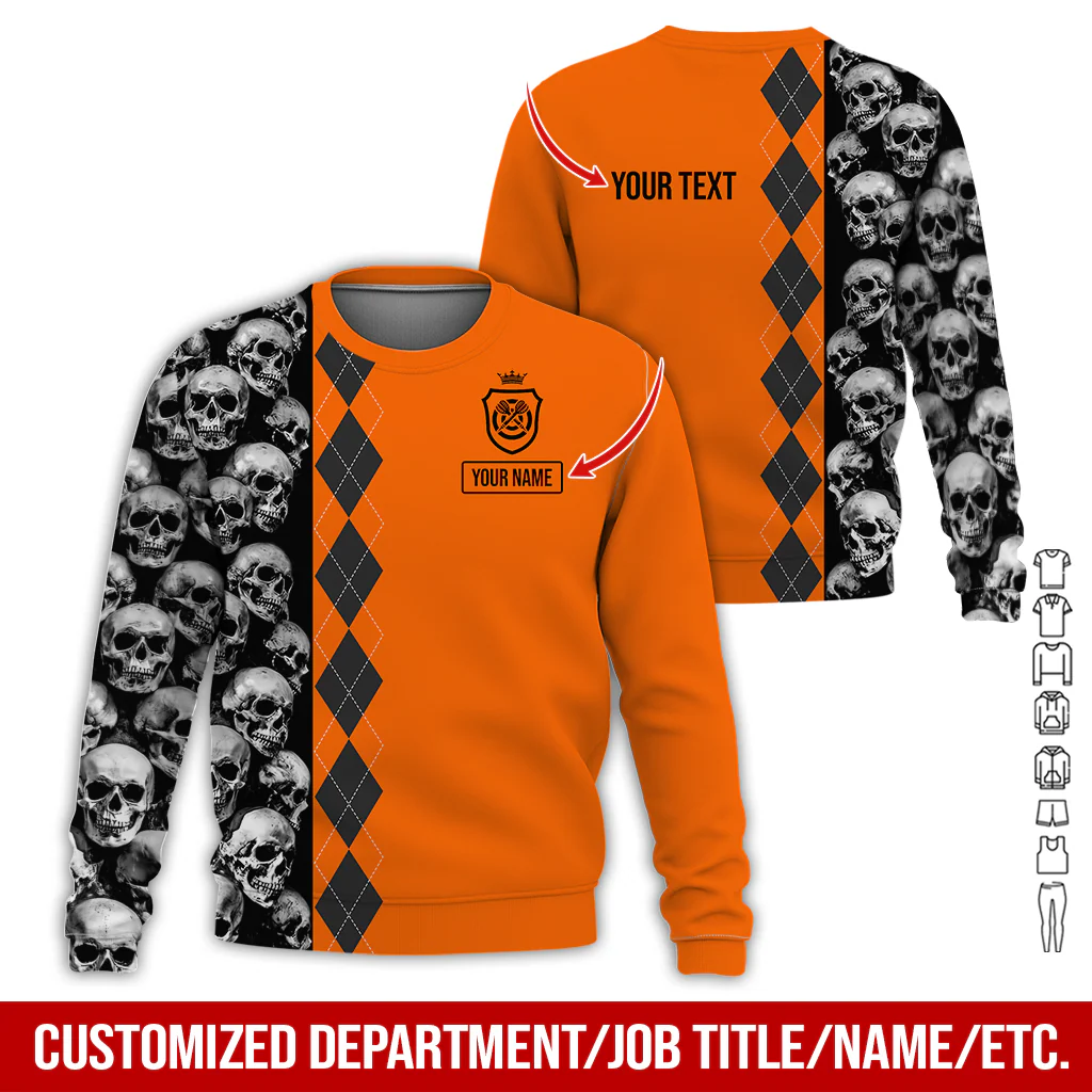 Customized Name Darts Sweatshirt, Skulls & Rhombus Pattern Shirts For Men & Women, Custom Your Shirts - Gift For Darts Lovers, Friend, Family - Image 4