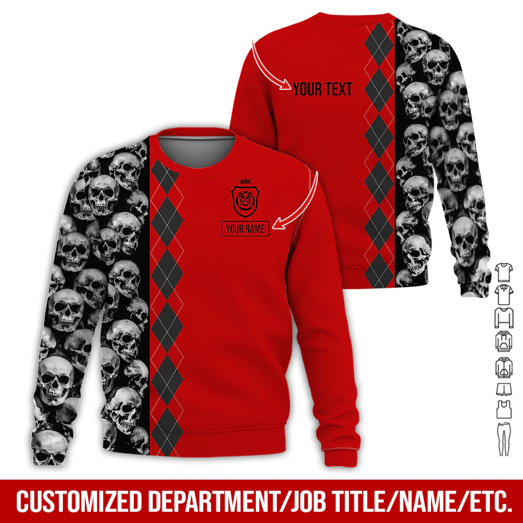 Customized Name Darts Sweatshirt, Skulls & Rhombus Pattern Shirts For Men & Women, Custom Your Shirts - Gift For Darts Lovers, Friend, Family - Image 5