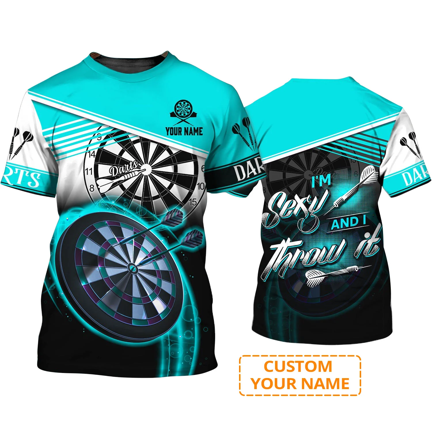 Customized Name Darts T Shirt, I'm Sexy And I Throw It Personalized T Shirt For Men - Gift For Darts Lovers, Darts Player, Dart Team - Image 2