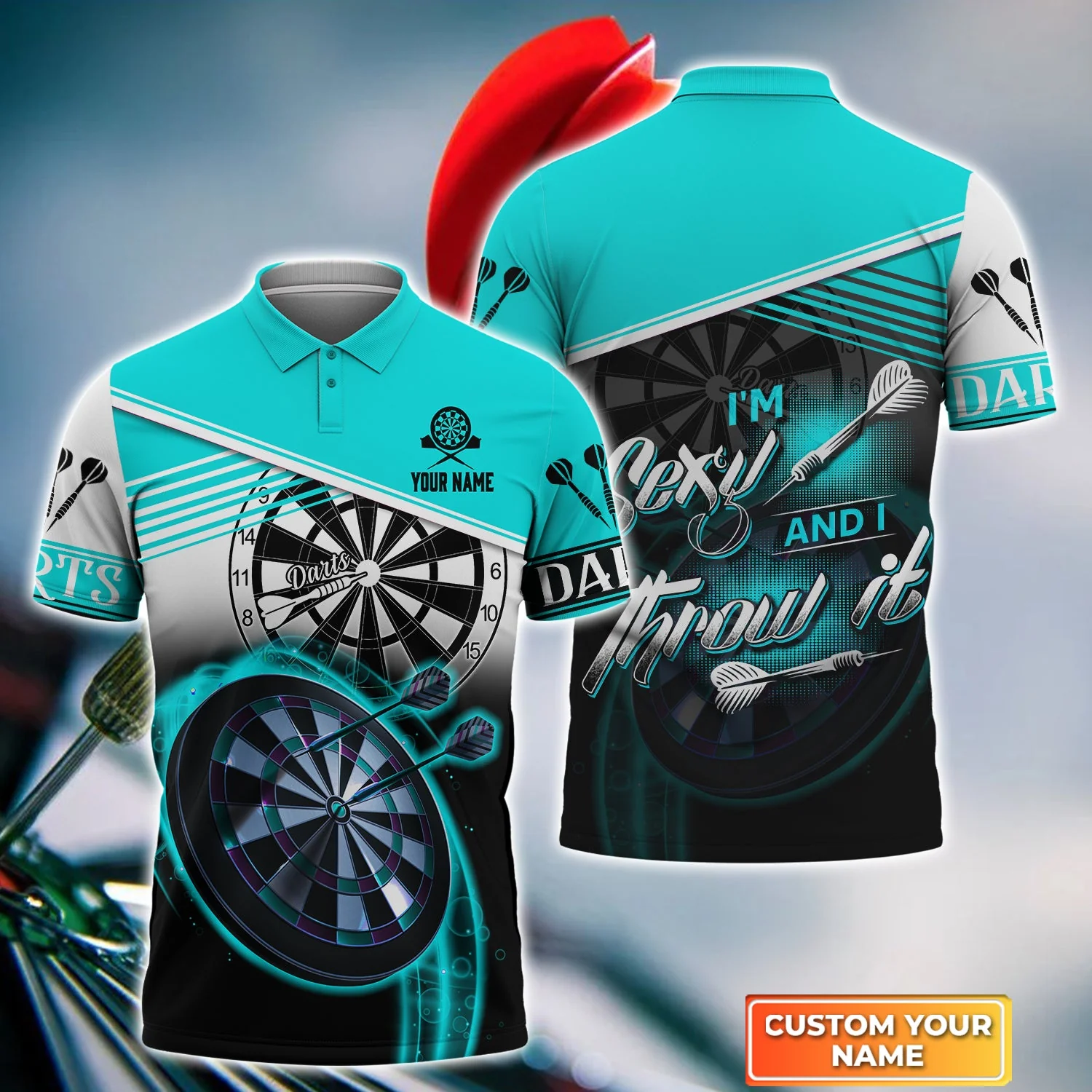 Customized Name Darts T Shirt, I'm Sexy And I Throw It Personalized T Shirt For Men - Gift For Darts Lovers, Darts Player, Dart Team - Image 3