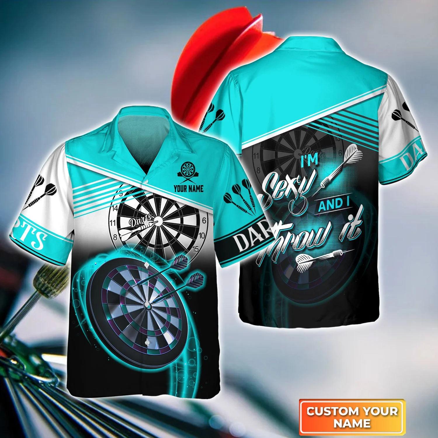 Customized Name Darts T Shirt, I'm Sexy And I Throw It Personalized T Shirt For Men - Gift For Darts Lovers, Darts Player, Dart Team - Image 5
