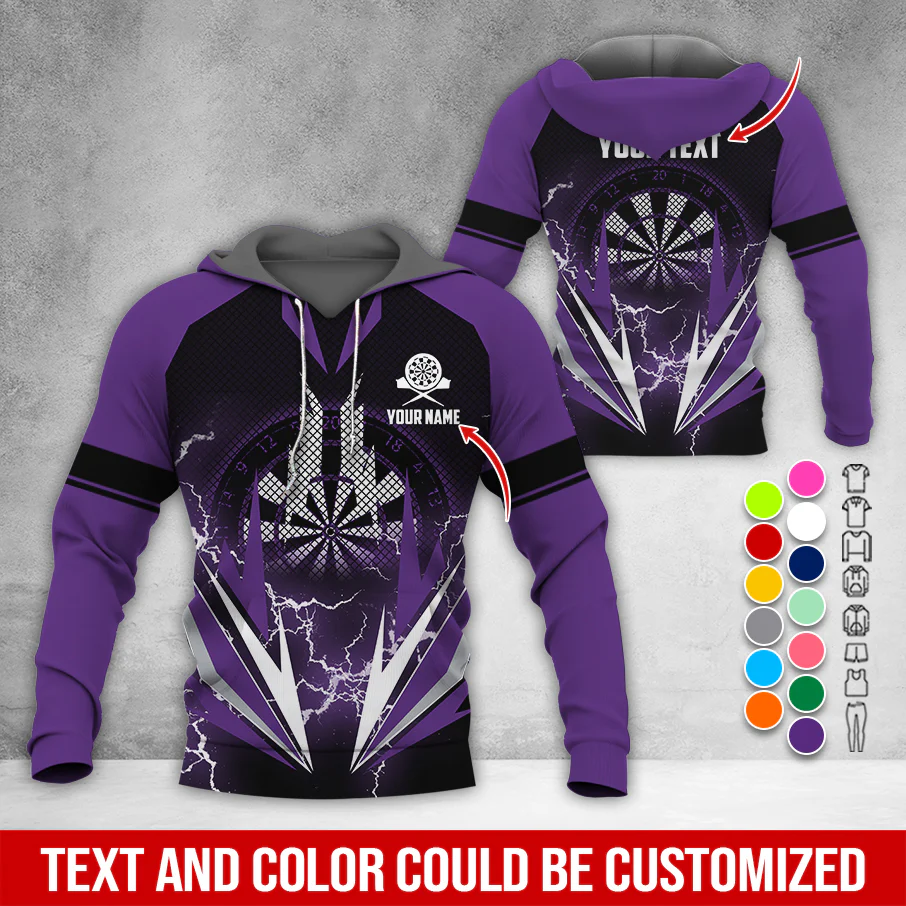 Customized Name Darts Thunder Premium Hoodie, Darts Pattern Hoodie, Perfect Gift For Darts Lovers, Friend, Family - Image 10