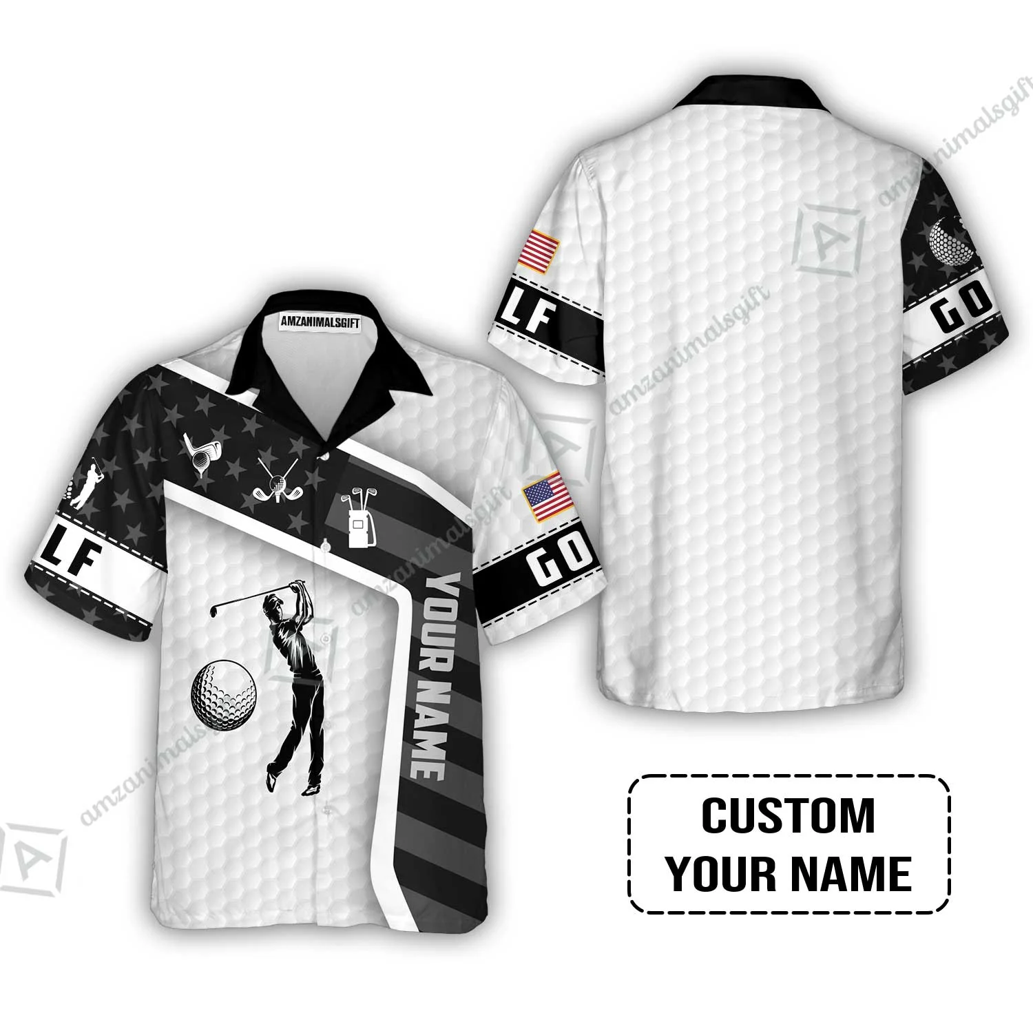 Customized Name Golf Long Polo Shirt, Golf White Shirt Personalized Name Golf Long Polo Shirt - Image 5