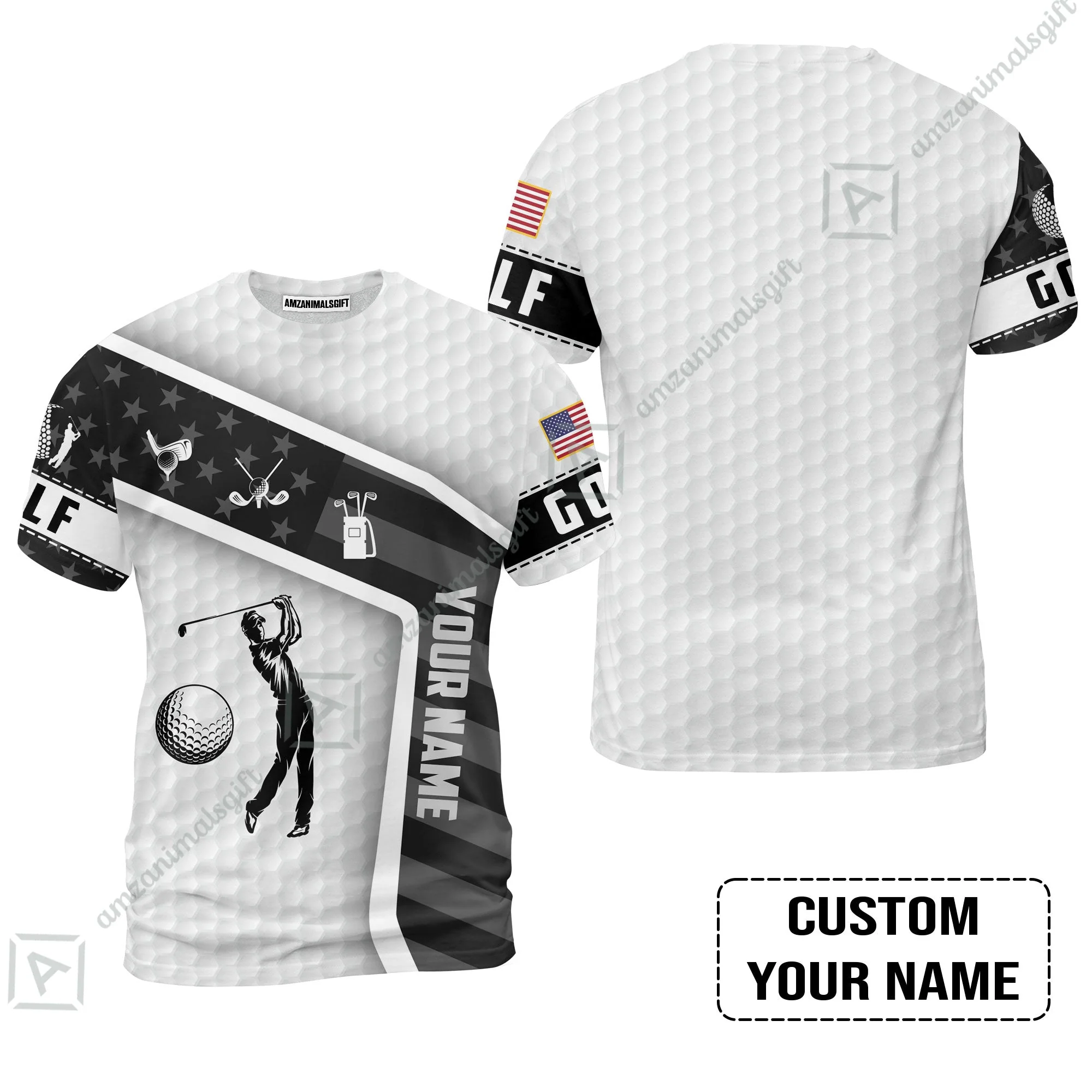 Customized Name Golf Long Polo Shirt, Golf White Shirt Personalized Name Golf Long Polo Shirt - Image 6