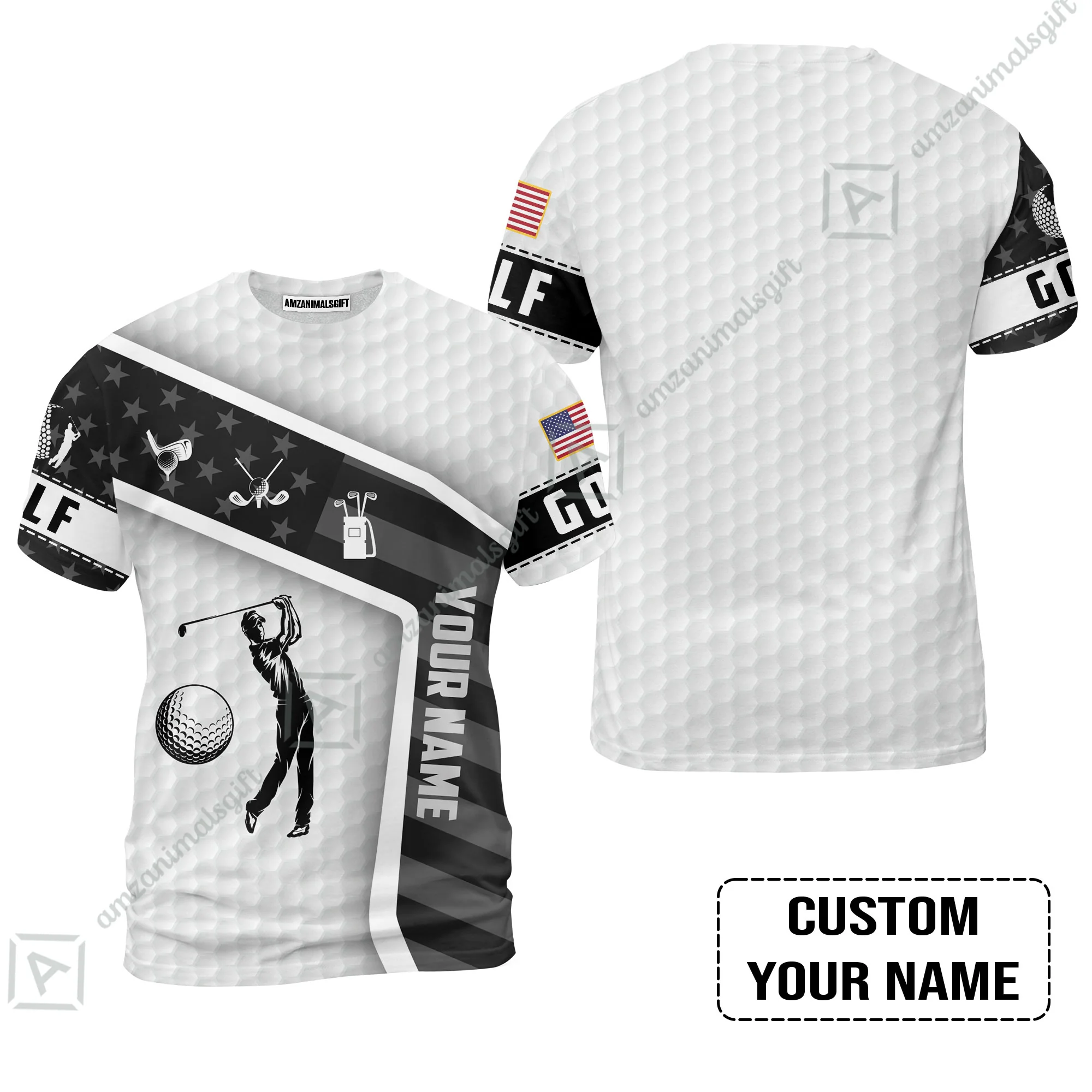 Customized Name Golf Polo Shirt, Golf White Shirt Personalized Name Golf Polo Shirt - Image 6