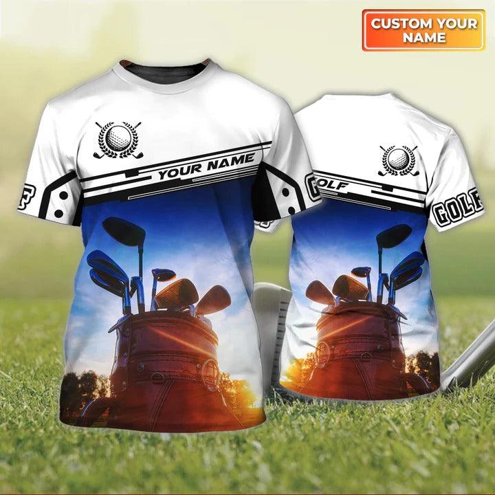 Customized Name Golf T Shirt, Golf Clubs Bag Personalized Name Golf T Shirt For Men - Perfect Gift For Golf Lovers, Golfers