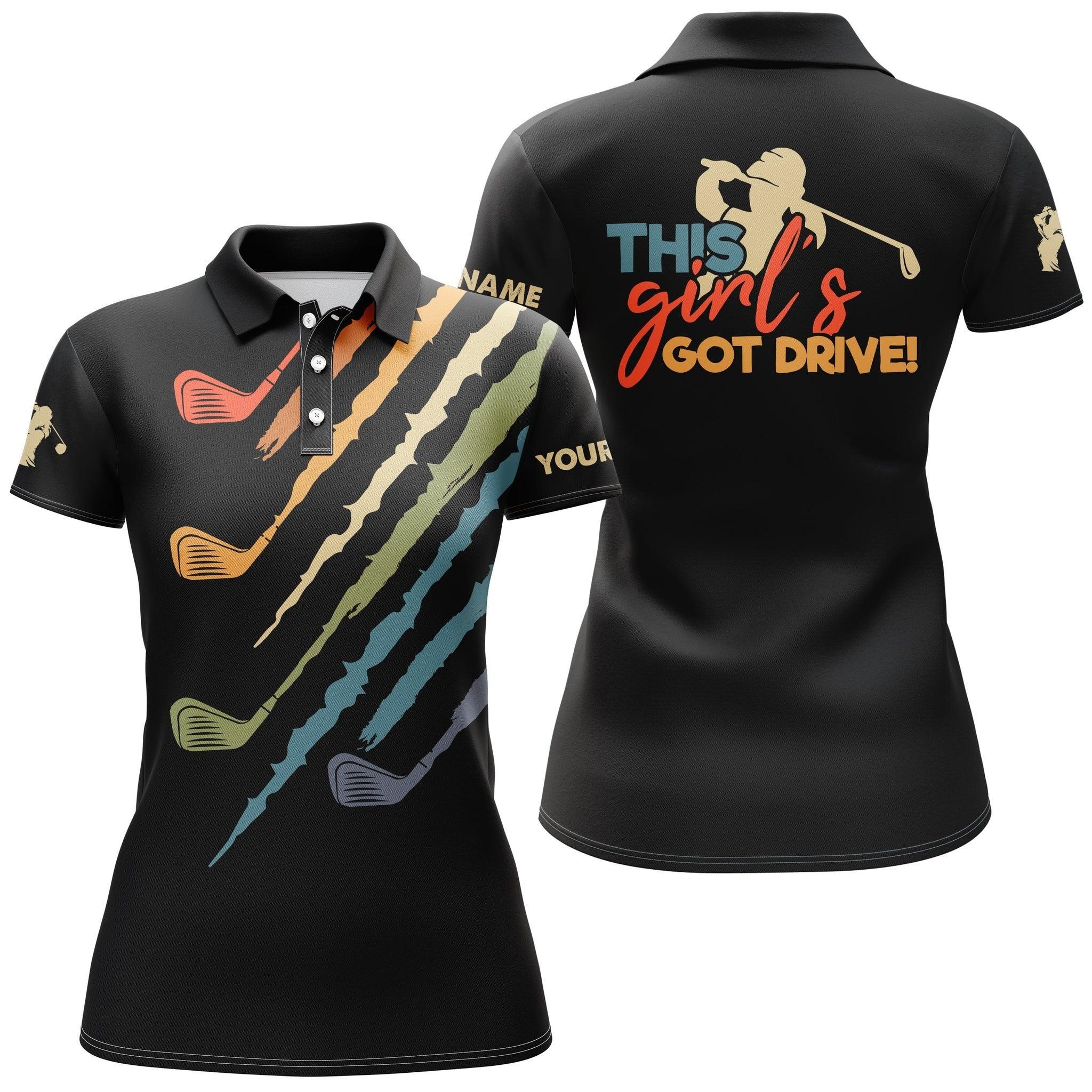 Customized Name Golf Women Polo Shirts, Black Golf Clubs Personalized This Girl's Got Drive Shirts  - Perfect Gift For Ladies, Golfers, Golf Lovers - Image 2
