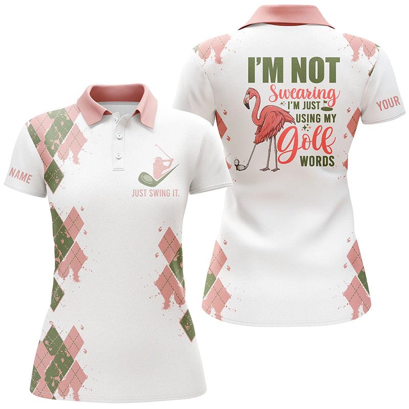 Customized Name Golf Women Polo Shirts, Flamingo Personalized I'm Not Swearing, I'm Just Using My Golf Words - Perfect Gift For Golf Lovers, Golfers - Image 2