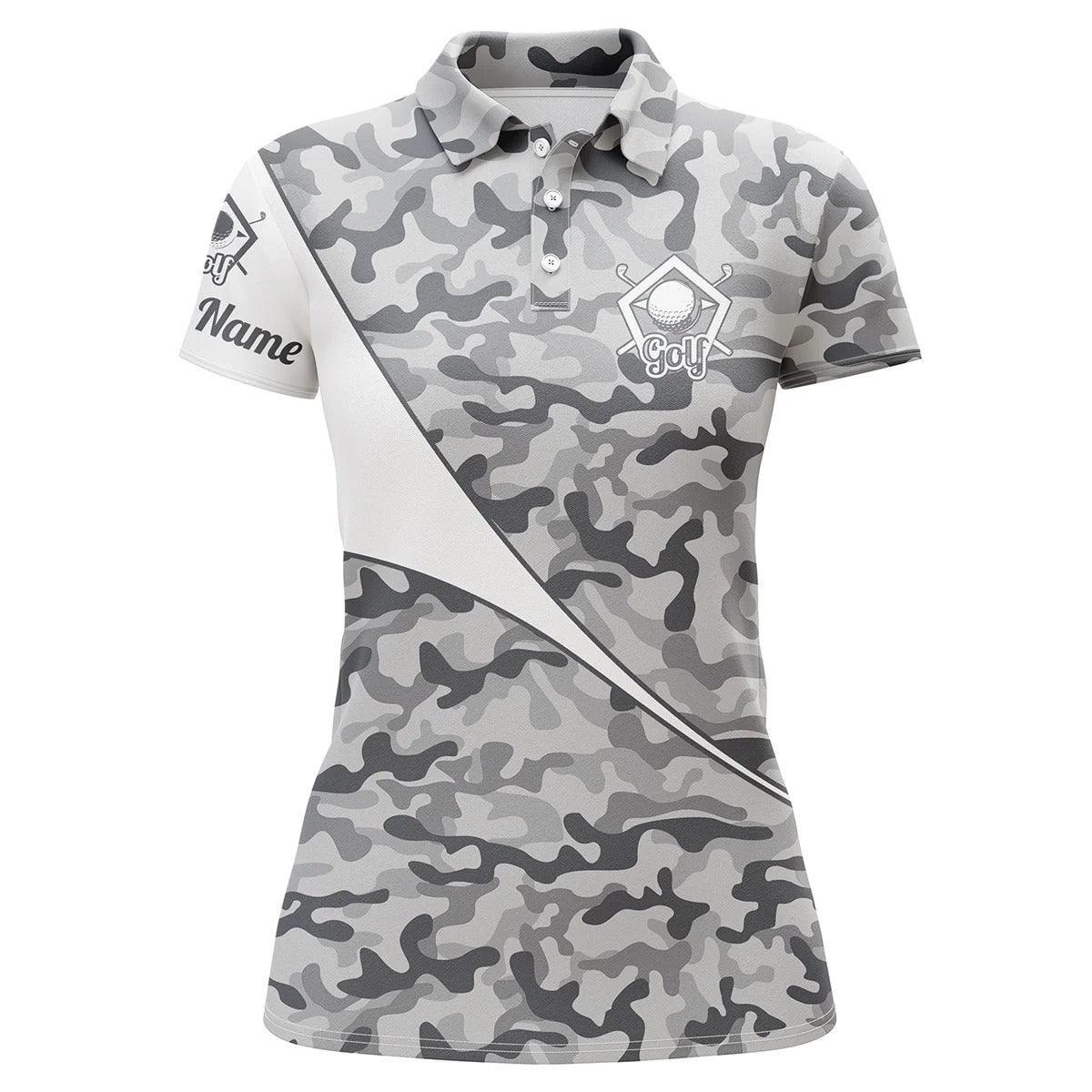 Customized Name Golf Women Polo Shirts, Green Camo Shirts Personalized Golf Polo Shirts For Women - Perfect Gift For Ladies, Golfers, Golf Lovers - Image 3