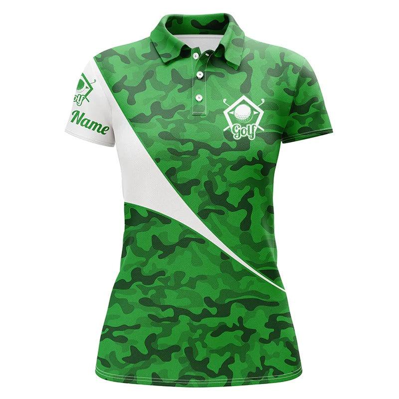Customized Name Golf Women Polo Shirts, Green Camo Shirts Personalized Golf Polo Shirts For Women - Perfect Gift For Ladies, Golfers, Golf Lovers - Image 4