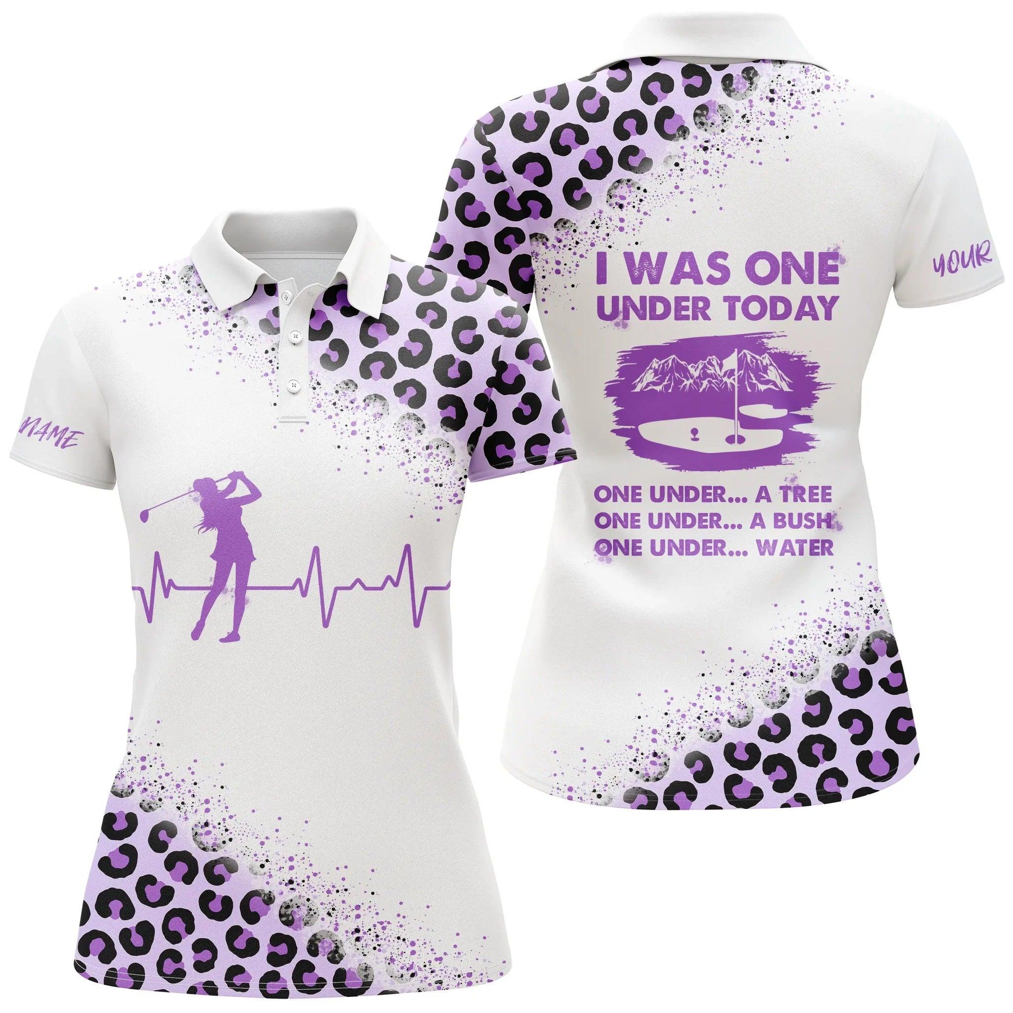Customized Name Golf Women Polo Shirts, Heartbeat Personalized I Was One Under Today Golf Polo Shirts - Perfect Gift For Ladies, Golfers, Golf Lovers - Image 3