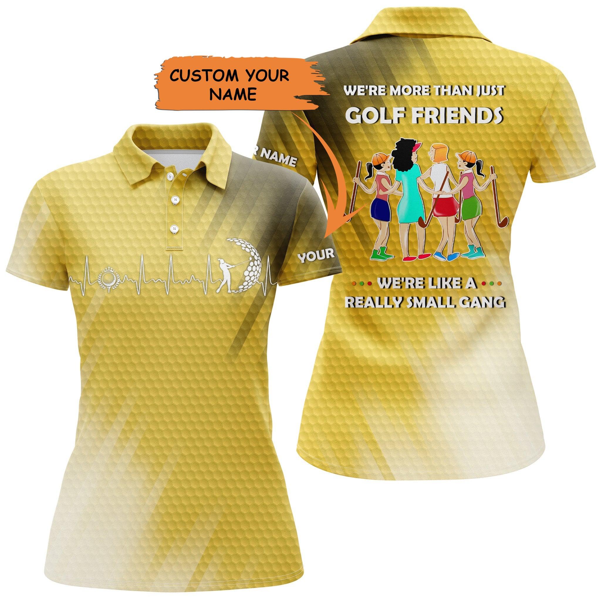 Customized Name Golf Women Polo Shirts, Heartbeat Personalized Multi-color We're More Than Just Golf Friends - Perfect Gift For Golf Lovers, Golfers