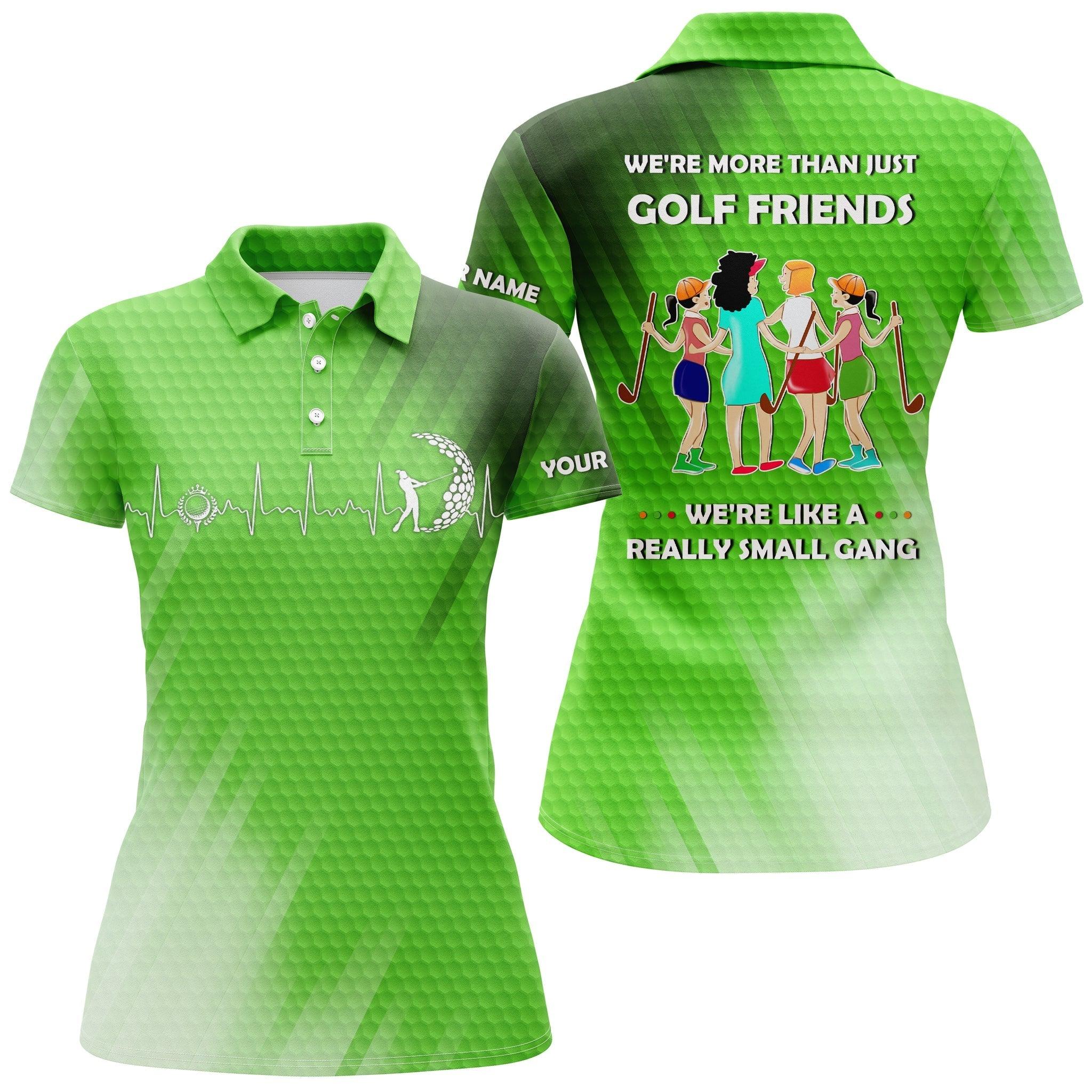 Customized Name Golf Women Polo Shirts, Heartbeat Personalized Multi-color We're More Than Just Golf Friends - Perfect Gift For Golf Lovers, Golfers - Image 3