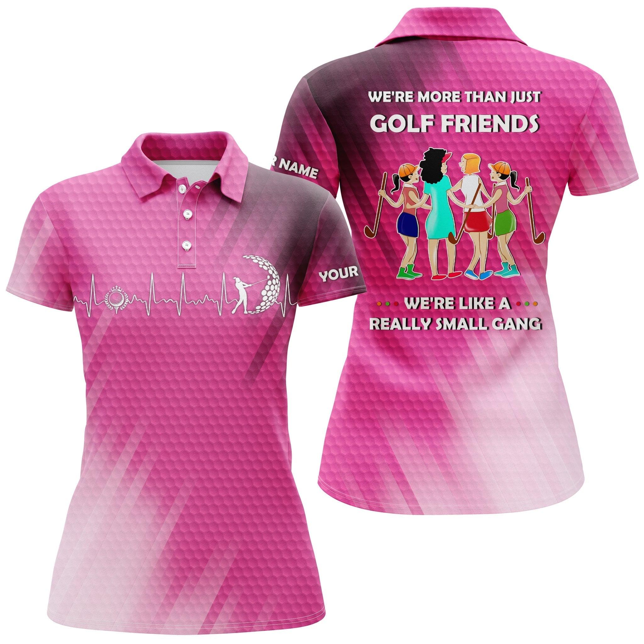Customized Name Golf Women Polo Shirts, Heartbeat Personalized Multi-color We're More Than Just Golf Friends - Perfect Gift For Golf Lovers, Golfers - Image 4