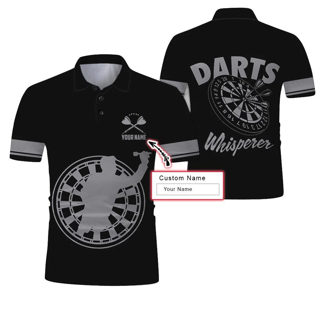 Customized Name Polo Shirt, Darts Whisperer Personalized Name Darts Uniforms Polo Shirt For Men - Perfect Gift For Darts Lovers, Darts Players - Image 4