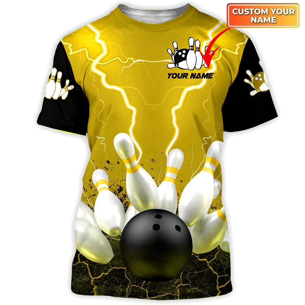 Customized Name Red Bowling Shirt For Men And Women, Personalized Strike Bowling Sublimation T Shirt - Best Gift For Bowling Lovers, Bowlers - Image 2