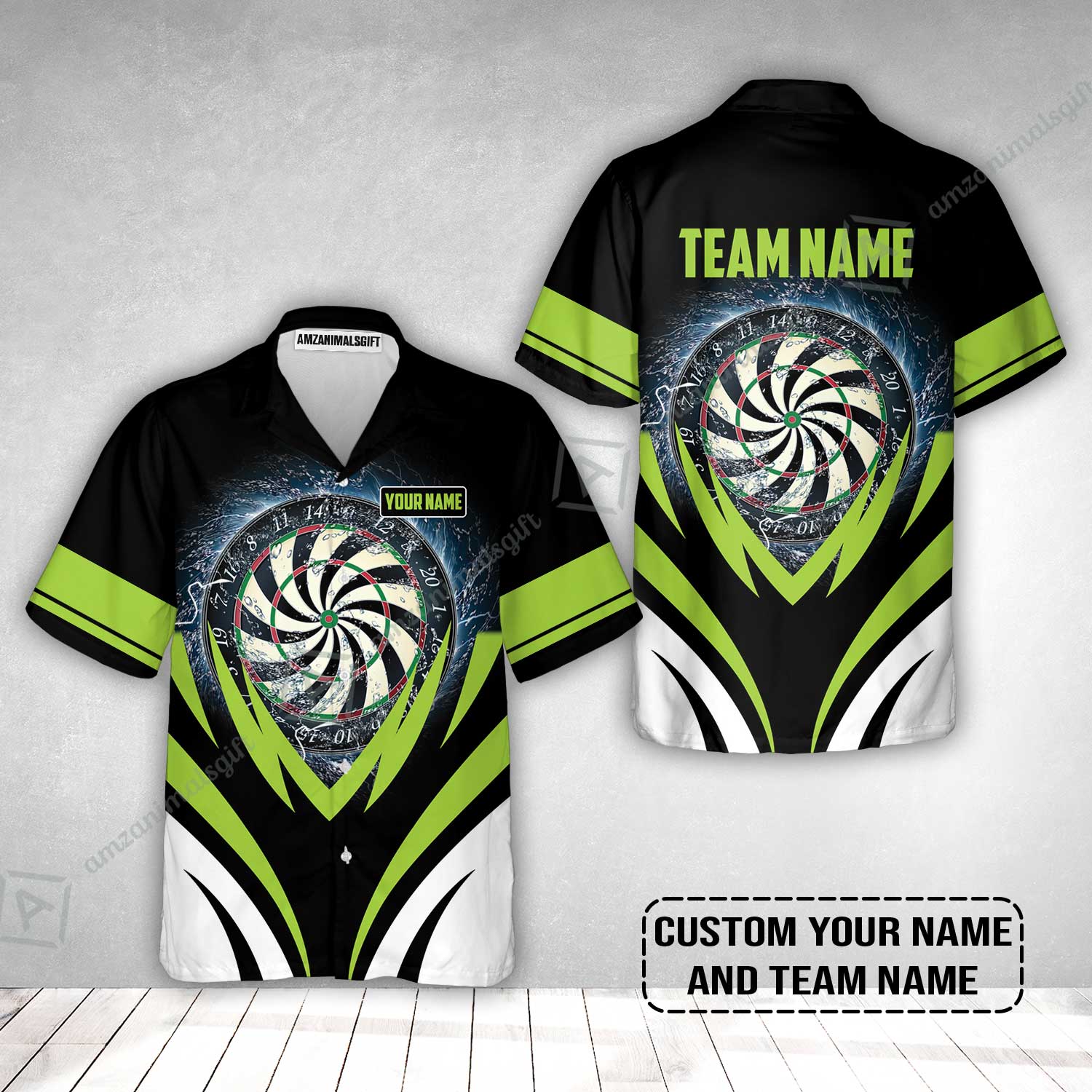 Customized Name & Team Name Darts Hawaiian Shirt, Darts In Tornado Personalized Darts Hawaiian Shirt - Image 2