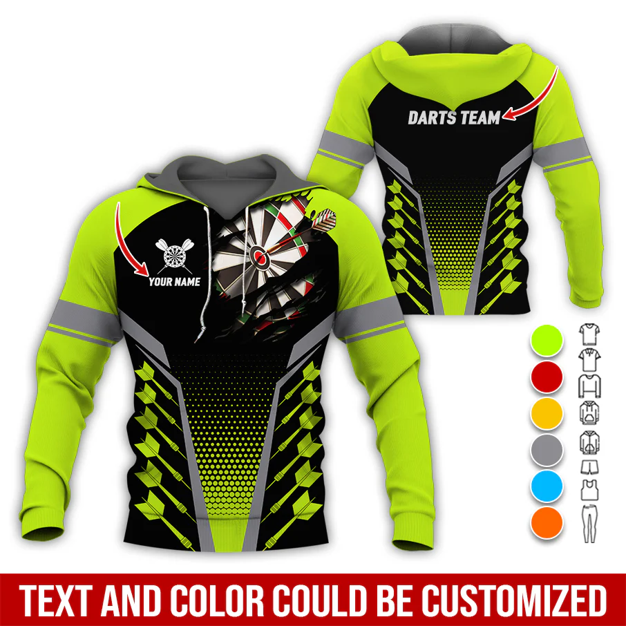 Customized Name & Team Name Darts Premium Hoodie, Spot Darts Pattern Hoodie For Men & Women, Perfect Gift For Darts Lovers, Friend, Family - Image 6