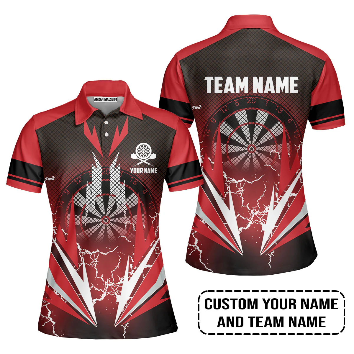Customized Name & Team Name Darts T-Shirt, Thunder Lighting Darts Personalized Darts T-Shirt - Image 4