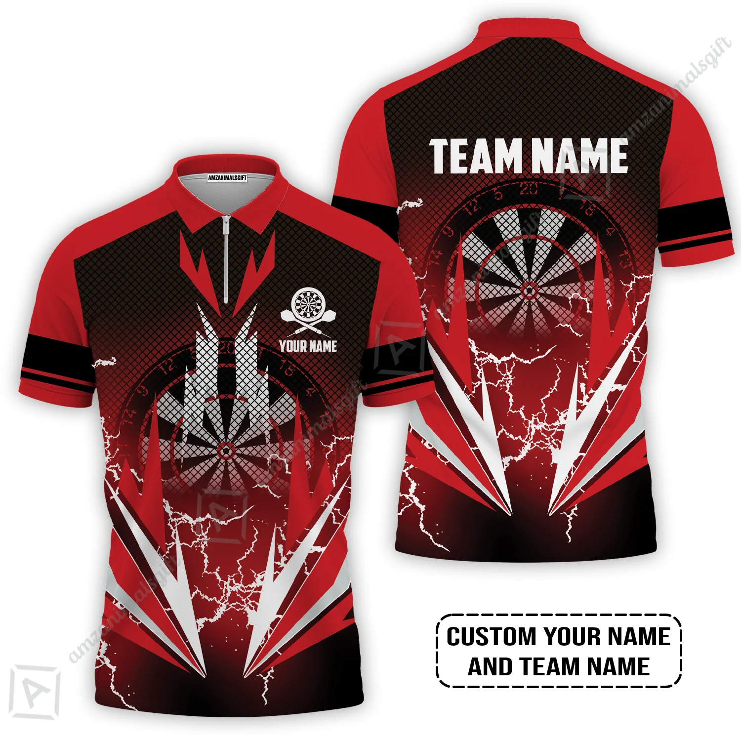 Customized Name & Team Name Darts T-Shirt, Thunder Lighting Darts Personalized Darts T-Shirt - Image 7