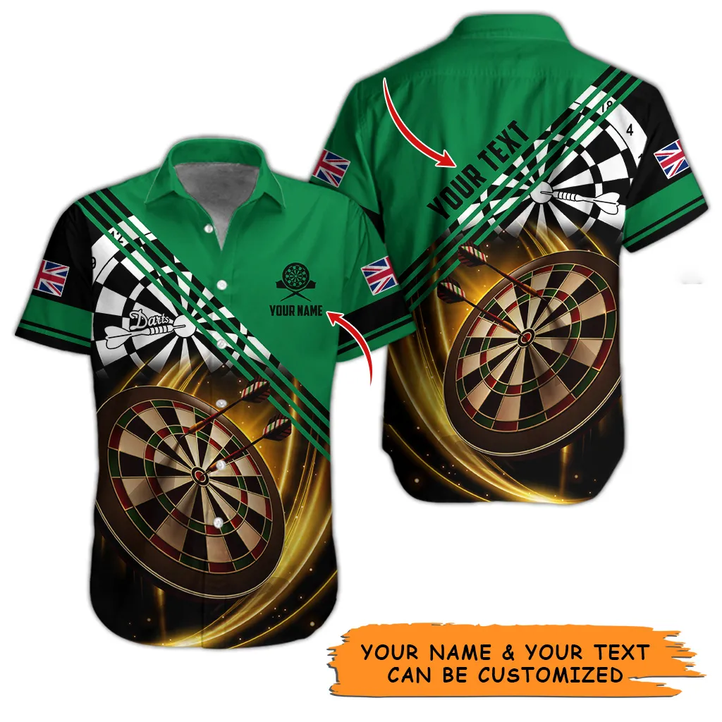Customized Name & Text Darts Hawaiian Shirt, Personalized Dart Hawaiian Shirts For Summer - Gift For Darts Lovers, Darts Players Uniforms - Image 2