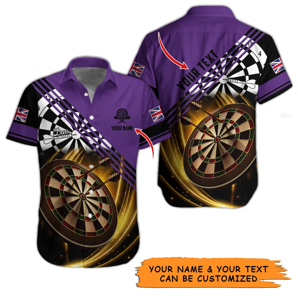 Customized Name & Text Darts Hawaiian Shirt, Personalized Dart Hawaiian Shirts For Summer - Gift For Darts Lovers, Darts Players Uniforms - Image 4