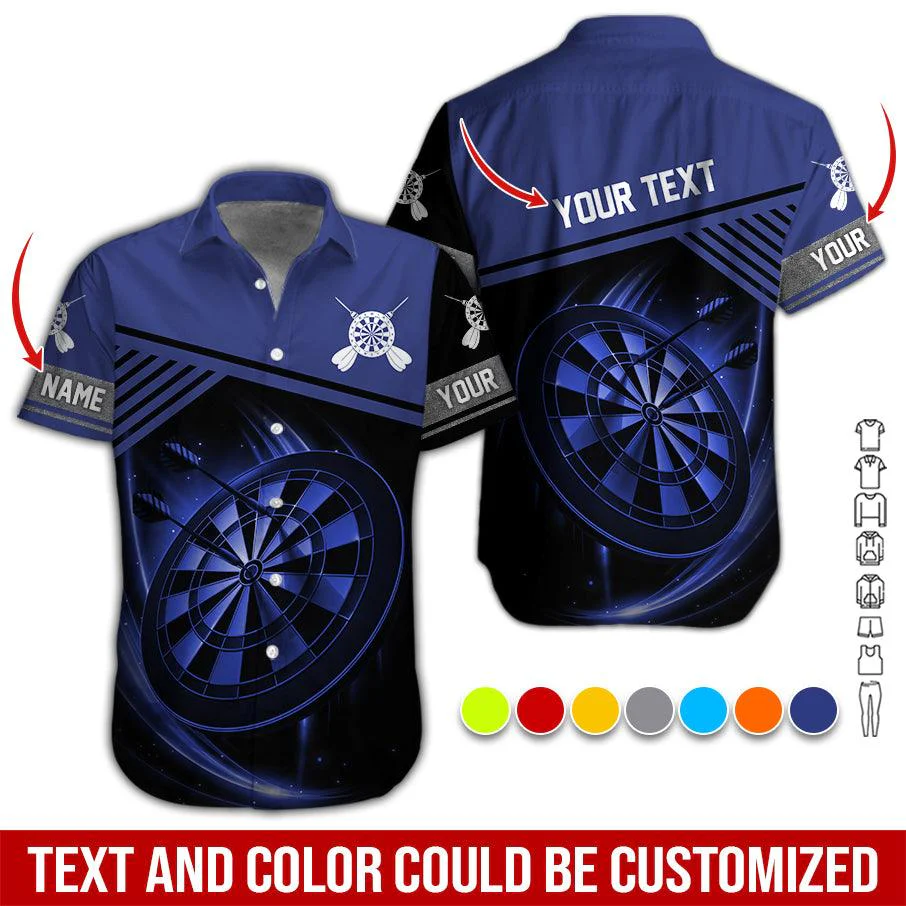Customized Name & Text Darts Hawaiian Shirt, Personalized Dartboard Hawaiian Shirts - Gift For Darts Lovers, Darts Players Uniforms - Image 5