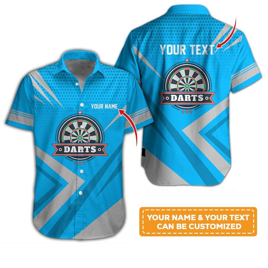 Customized Name & Text Darts Hawaiian Shirt, Personalized Darts Hawaiian Shirts For Team Uniforms - Gift For Darts Lovers, Darts Players Uniforms