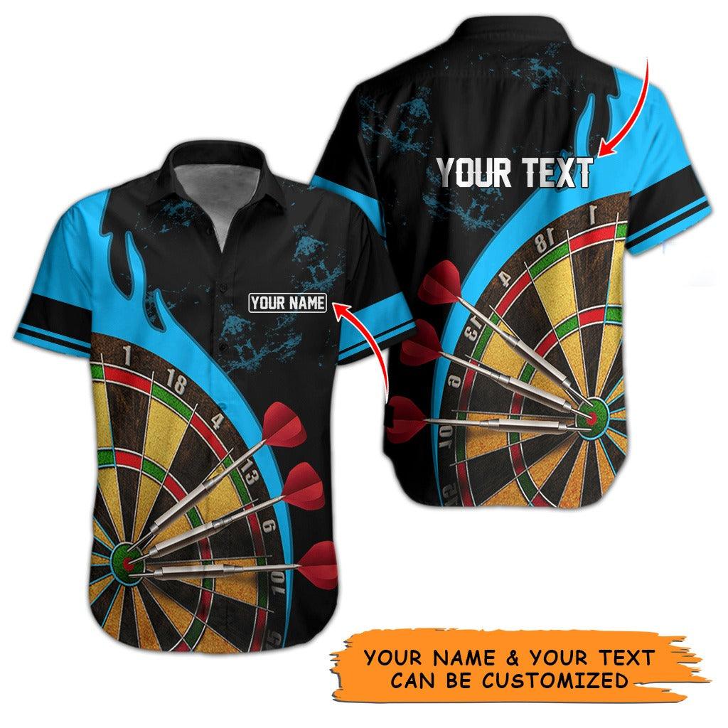 Customized Name & Text Darts Hawaiian Shirt, Personalized Darts Target Hawaiian Shirts - Gift For Darts Lovers, Darts Players Uniforms - Image 2