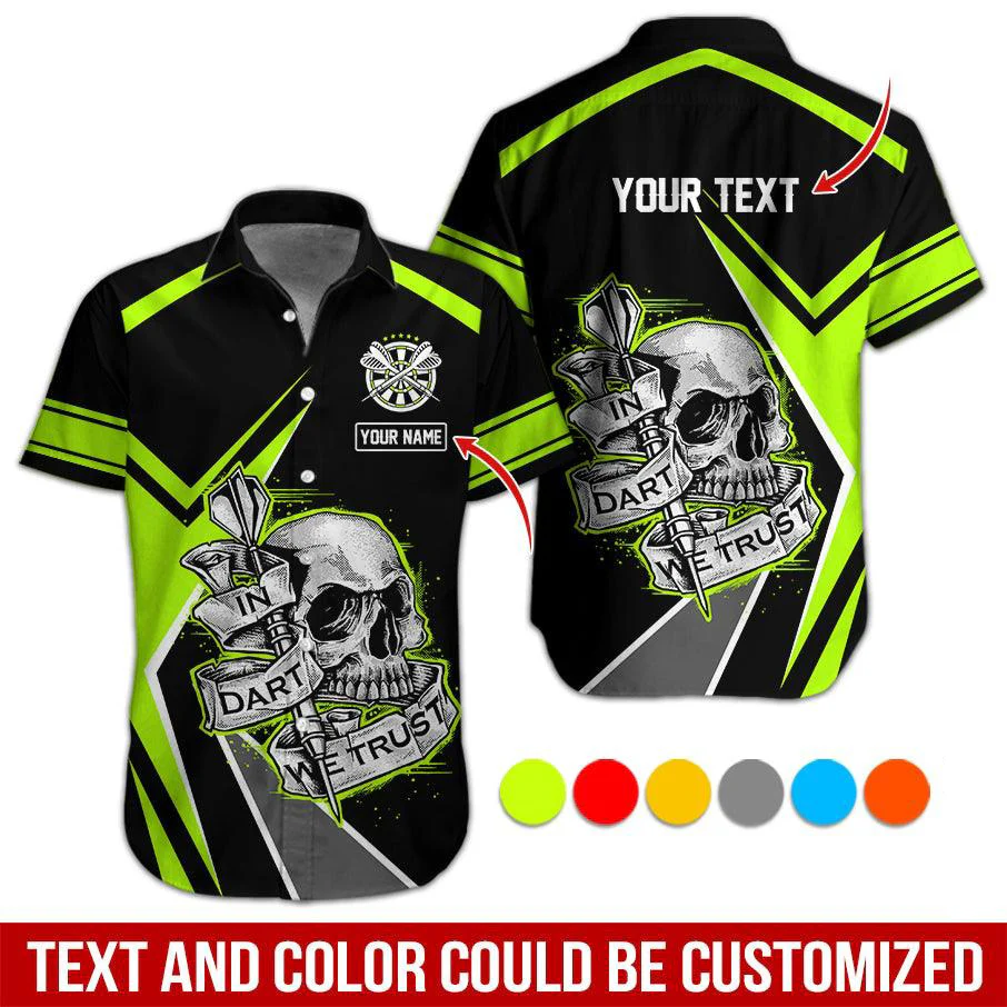 Personalized Darts Hawaiian Shirt, Skull In Dart We Trust Darts Hawaiian Shirts, Gift For Darts Lovers, Darts Players Uniforms - Image 5