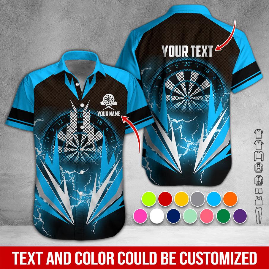 Customized Name & Text Darts Hawaiian Shirt, Thunder Lighting Darts Personalized Darts Hawaiian Shirts - Gift For Darts Lovers, Darts Players Uniforms - Image 2