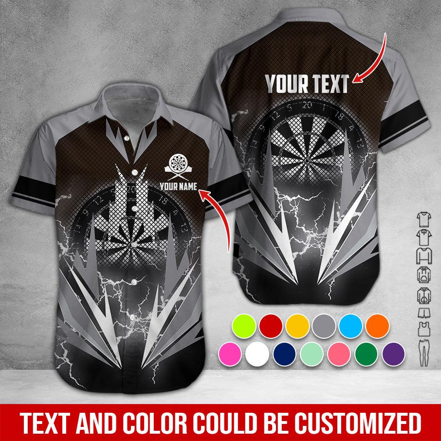 Customized Name & Text Darts Hawaiian Shirt, Thunder Lighting Darts Personalized Darts Hawaiian Shirts - Gift For Darts Lovers, Darts Players Uniforms - Image 3