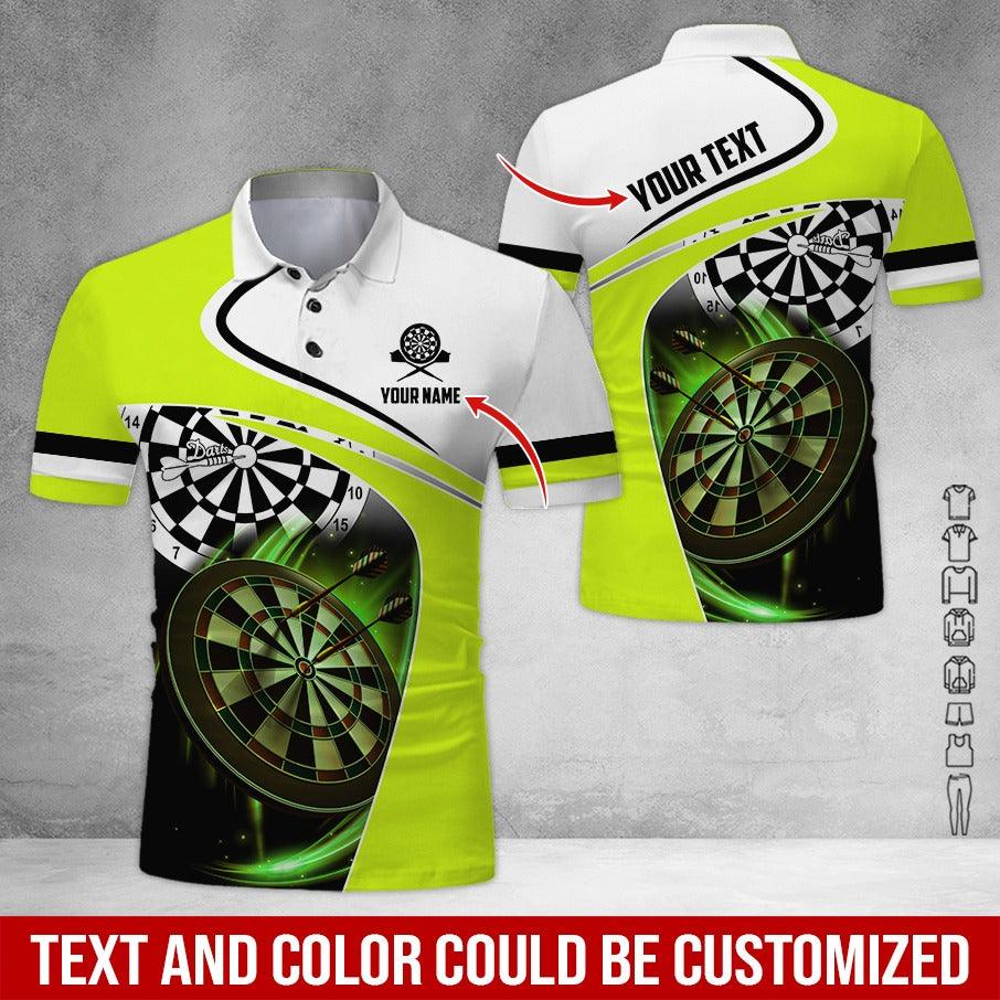 Customized Name & Text Darts Polo Shirt, Dartboard Lighting Personalized Name Darts Polo Shirt For Men - Perfect Gift For Darts Lovers, Darts Players - Image 5