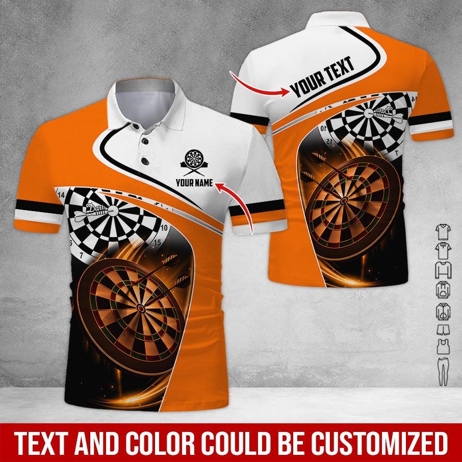 Customized Name & Text Darts Polo Shirt, Dartboard Lighting Personalized Name Darts Polo Shirt For Men - Perfect Gift For Darts Lovers, Darts Players - Image 6
