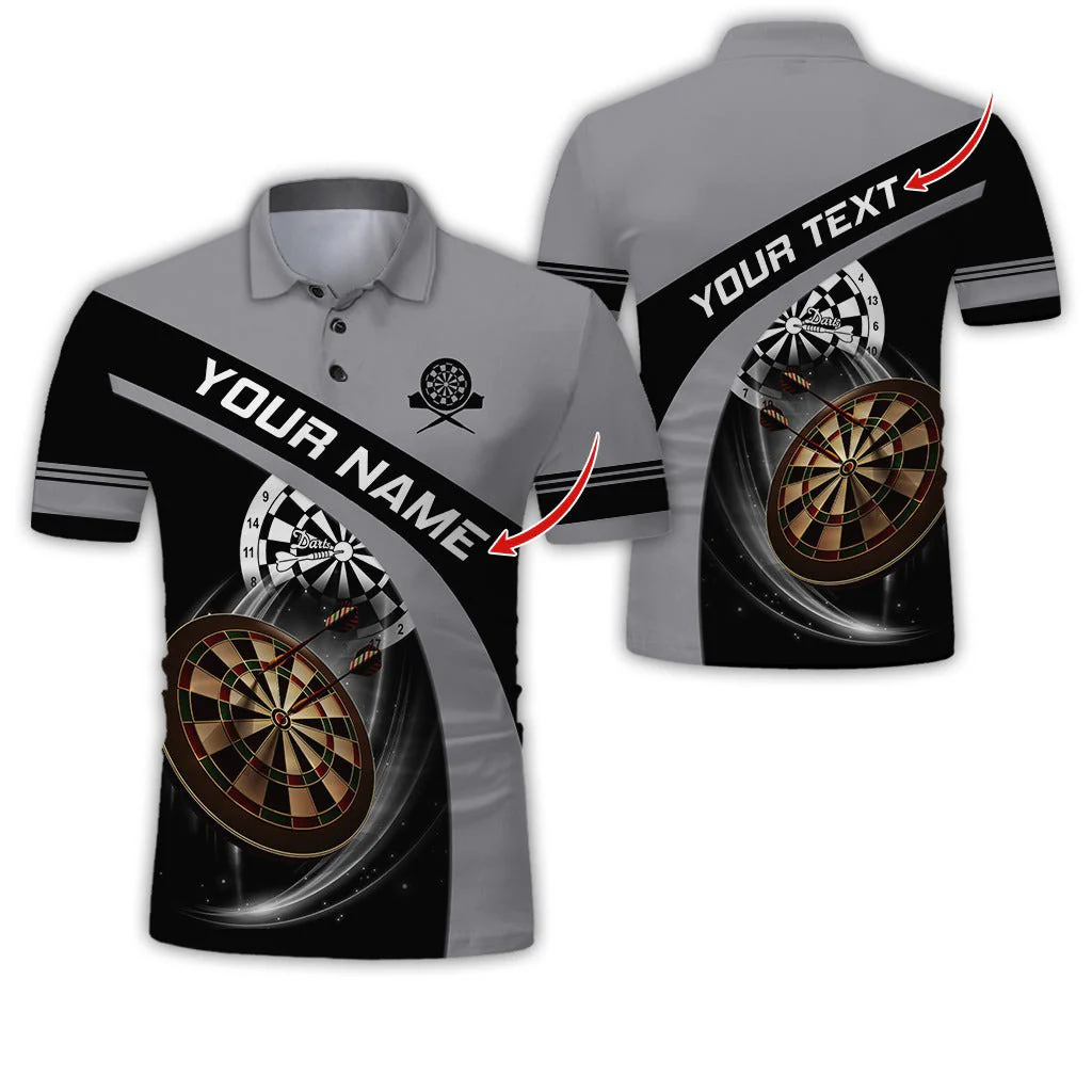 Customized Name & Text Darts Polo Shirt, Dartboard Play Personalized Name Darts Team Polo Shirt For Men - Perfect Gift For Darts Lovers, Darts Players - Image 12