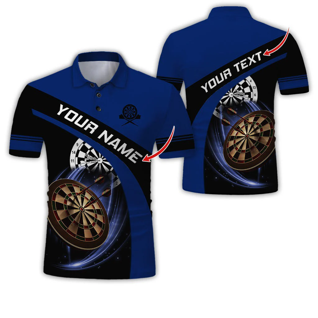 Customized Name & Text Darts Polo Shirt, Dartboard Play Personalized Name Darts Team Polo Shirt For Men - Perfect Gift For Darts Lovers, Darts Players - Image 4