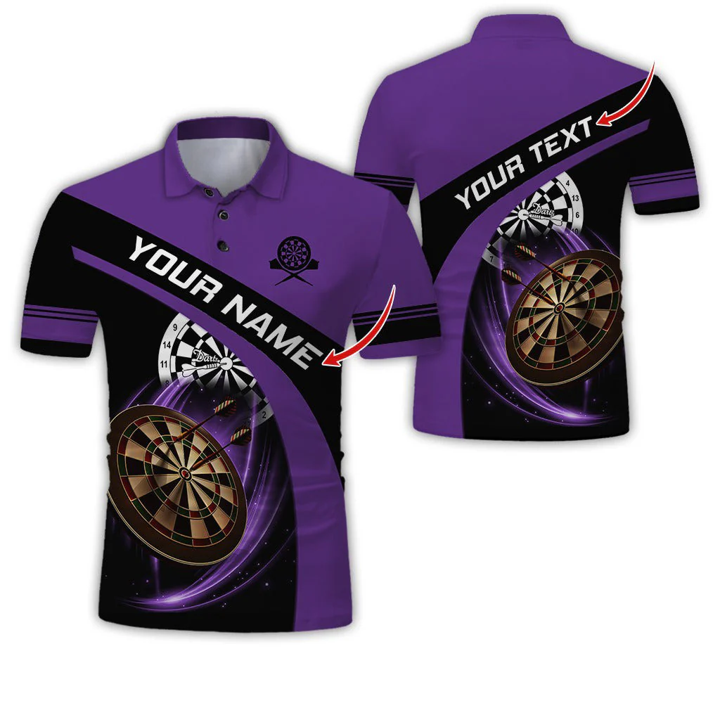 Customized Name & Text Darts Polo Shirt, Dartboard Play Personalized Name Darts Team Polo Shirt For Men - Perfect Gift For Darts Lovers, Darts Players - Image 9