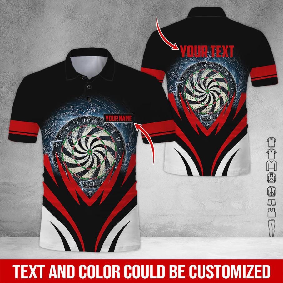 Customized Name & Text Darts Polo Shirt, Darts In Water Personalized Darts Polo Shirt For Men - Perfect Gift For Darts Lovers, Darts Players