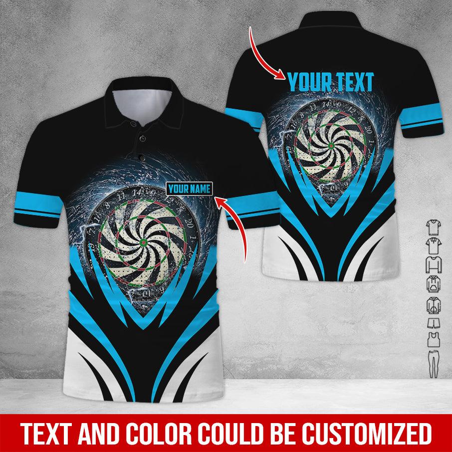 Customized Name & Text Darts Polo Shirt, Darts In Water Personalized Darts Polo Shirt For Men - Perfect Gift For Darts Lovers, Darts Players - Image 5