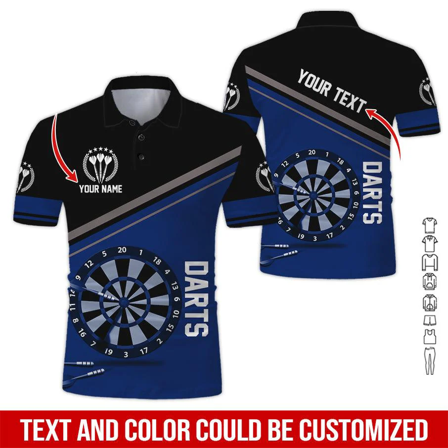 Customized Name & Text Darts Polo Shirt, Darts Personalized Name Polo Shirt For Men - Perfect Gift For Darts Lovers, Darts Players - Image 6