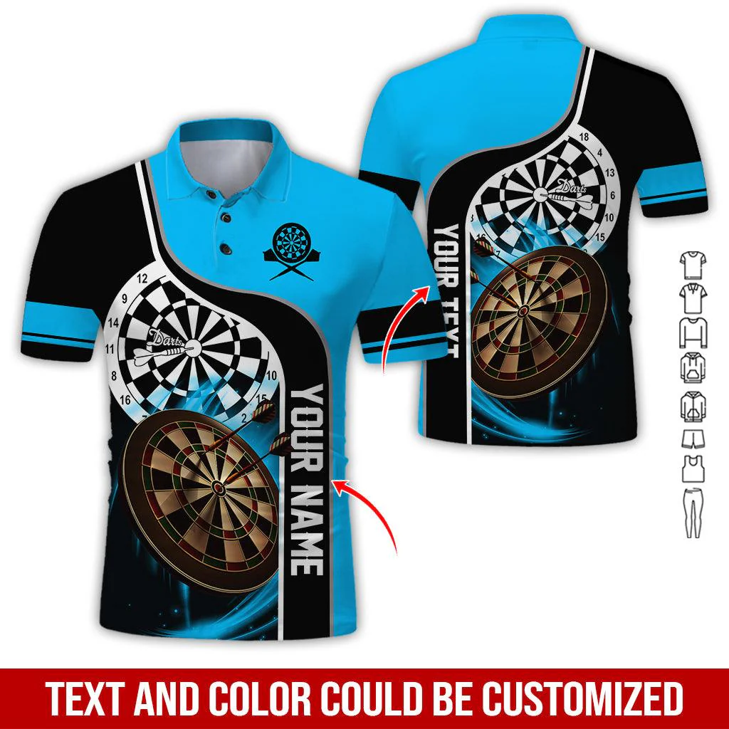 Customized Name & Text Darts Polo Shirt, Darts Personalized Name Polo Shirt For Men - Perfect Gift For Darts Lovers, Darts Players, Darts Team - Image 2