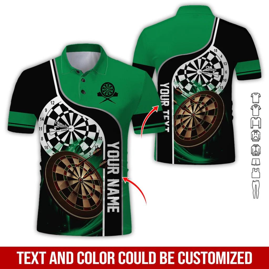 Customized Name & Text Darts Polo Shirt, Darts Personalized Name Polo Shirt For Men - Perfect Gift For Darts Lovers, Darts Players, Darts Team - Image 4