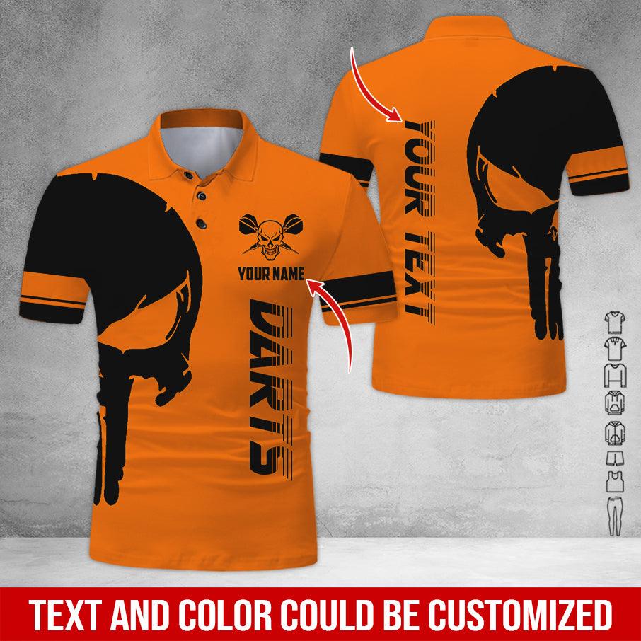Customized Name & Text Darts Polo Shirt, Darts Skull Personalized Name Darts Polo Shirt For Men - Perfect Gift For Darts Lovers, Darts Players - Image 8