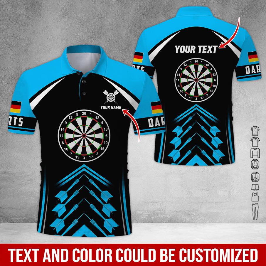 Customized Name & Text Darts Polo Shirt, Germany Flag Personalized Name Darts Polo Shirt For Men - Perfect Gift For Darts Lovers, Darts Players - Image 2