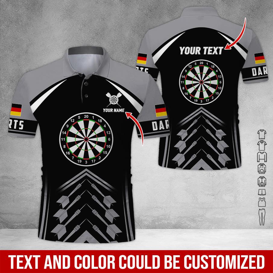Customized Name & Text Darts Polo Shirt, Germany Flag Personalized Name Darts Polo Shirt For Men - Perfect Gift For Darts Lovers, Darts Players - Image 3