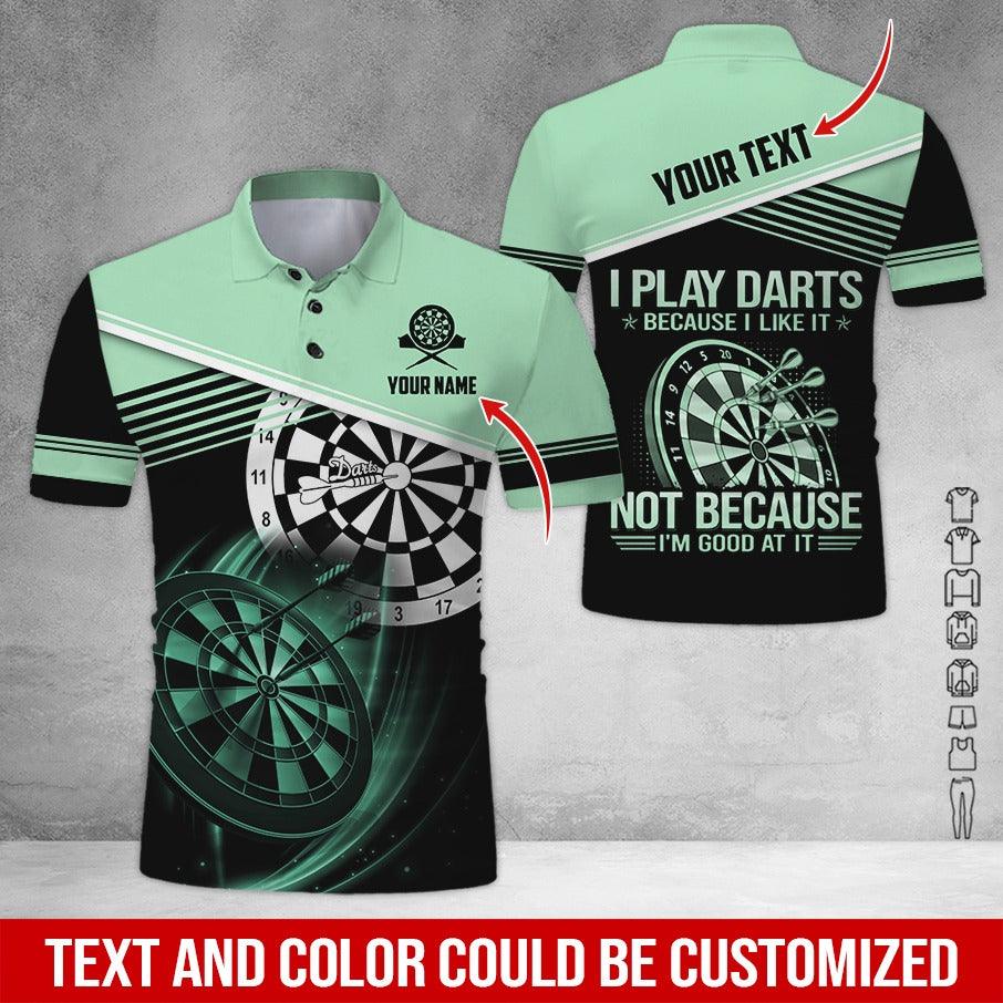 Customized Name & Text Darts Polo Shirt, I Play Darts Because I Like It Personalized Darts Shirt For Men - Perfect Gift For Darts Lovers, Darts Players - Image 10